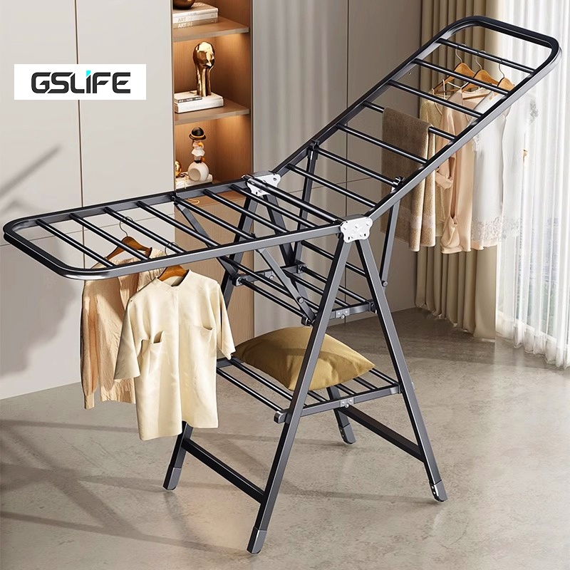 GSlife Giá Phơi Đồ Gấp Gọn 2 Trong 1 - Phơi Quần Áo & Chăn Màn, Chất Liệu Thép Carbon Bền Bỉ