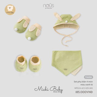 Phụ Kiện Cho Bé - Set Bao Tay, Bao Chân, Yếm, Mũ Chất Petit Nous