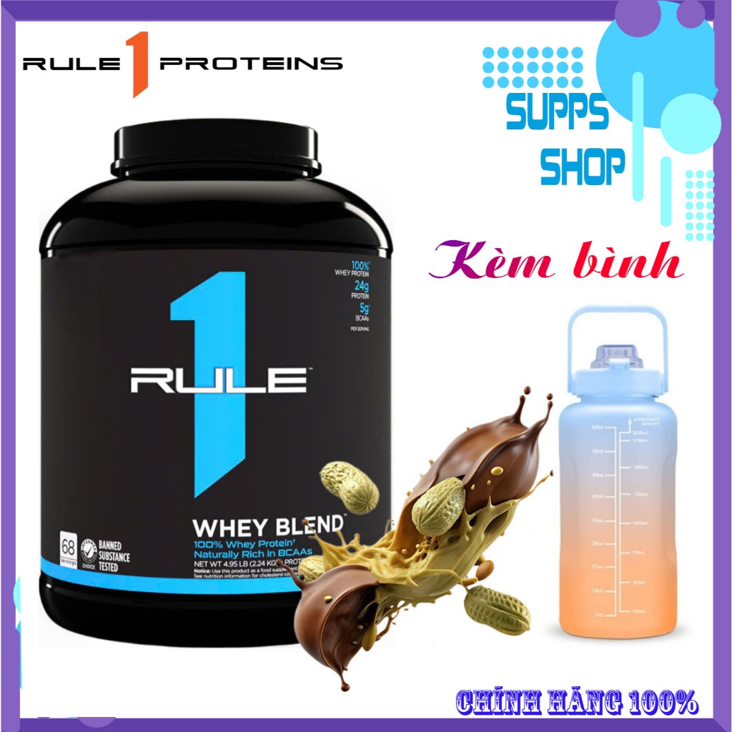 RULE 1 vị Blend Cafe Mocha - Whey Protein isolate | Bột bổ sung dinh dưỡng hỗ trợ tập luyện
