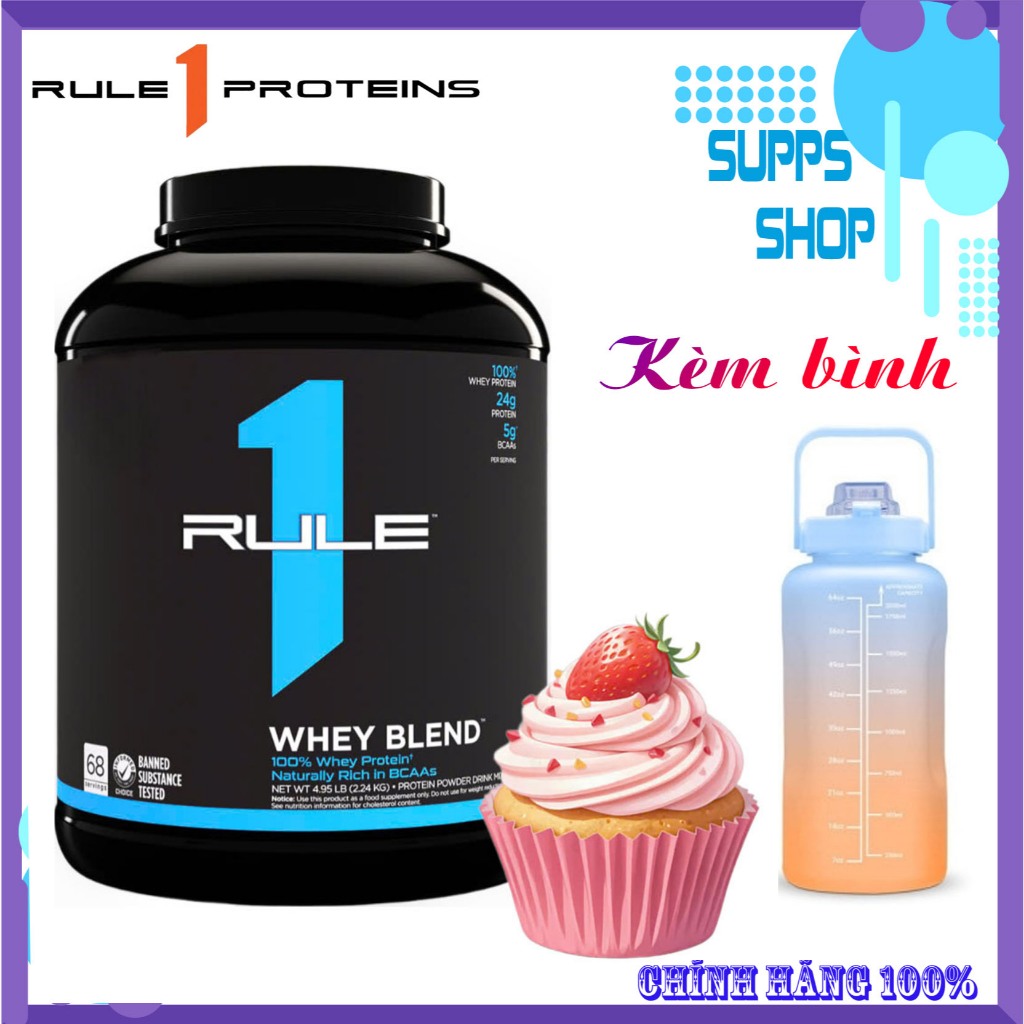 RULE 1 vị Blend Cookies & Créme - Whey Protein isolate | Bột bổ sung dinh dưỡng hỗ trợ tập luyện