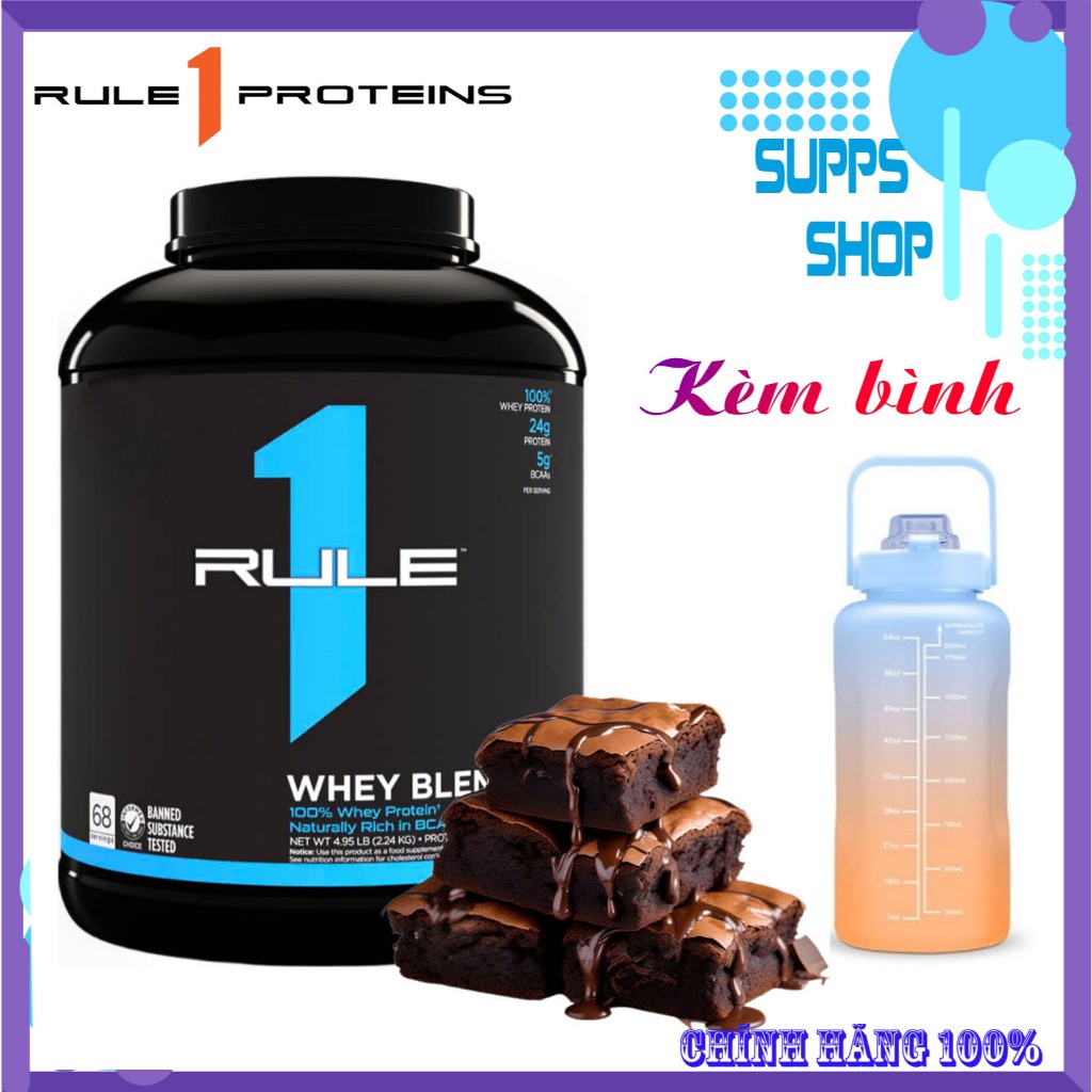 RULE 1 vị Blend Frozen Banana - Whey Protein isolate | Bột bổ sung dinh dưỡng hỗ trợ tập luyện