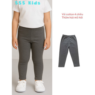 Quần legging trơn cho bé dưới 7 tuổi vải cotton mềm mịn