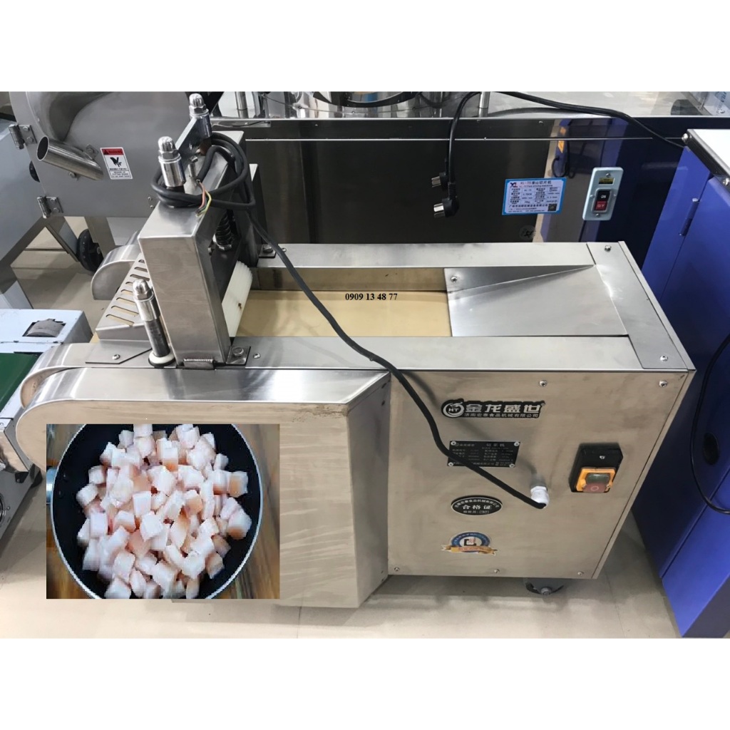 Máy cắt da heo chiên giòn JL660/ máy thái mỡ heo làm tóp mỡ/ máy cắt hạt lựu tóp mỡ