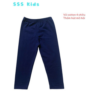 Quần legging trơn cho bé dưới 7 tuổi vải cotton mềm mịn