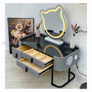   Tặng gương  Bàn trang điểm nhập khẩu ngồi bệt bàn phấn có loa sạc không dây gương đèn led 3 màu 
