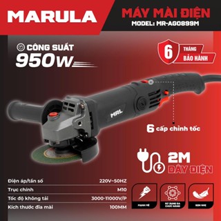 Máy mài cầm tay MARULA MR-AG0899M, Công suất 950W, Công tắc bụng, 6 tốc độ chỉnh, Dây điện 2m