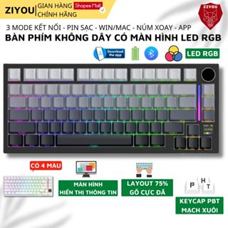 Bàn Phím Cơ Không Dây Ziyou Attack Shark X820 Ultra 3 Mode, Pin 4000mAh, LED RGB, Màn Hình LCD