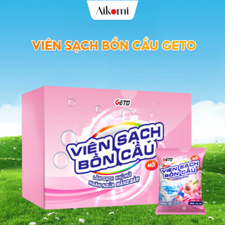 Viên sạch bồn cầu Geto Hương Đào viên thả bồn cầu sạch khuẩn, tẩy sạch mảng bám, khử mùi diệt vi khuẩn