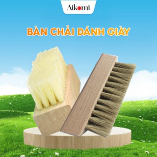 Bàn chải đánh giày AIKOMI lông heo & lông lụa PP cho giày vải sneaker (BCDG17)