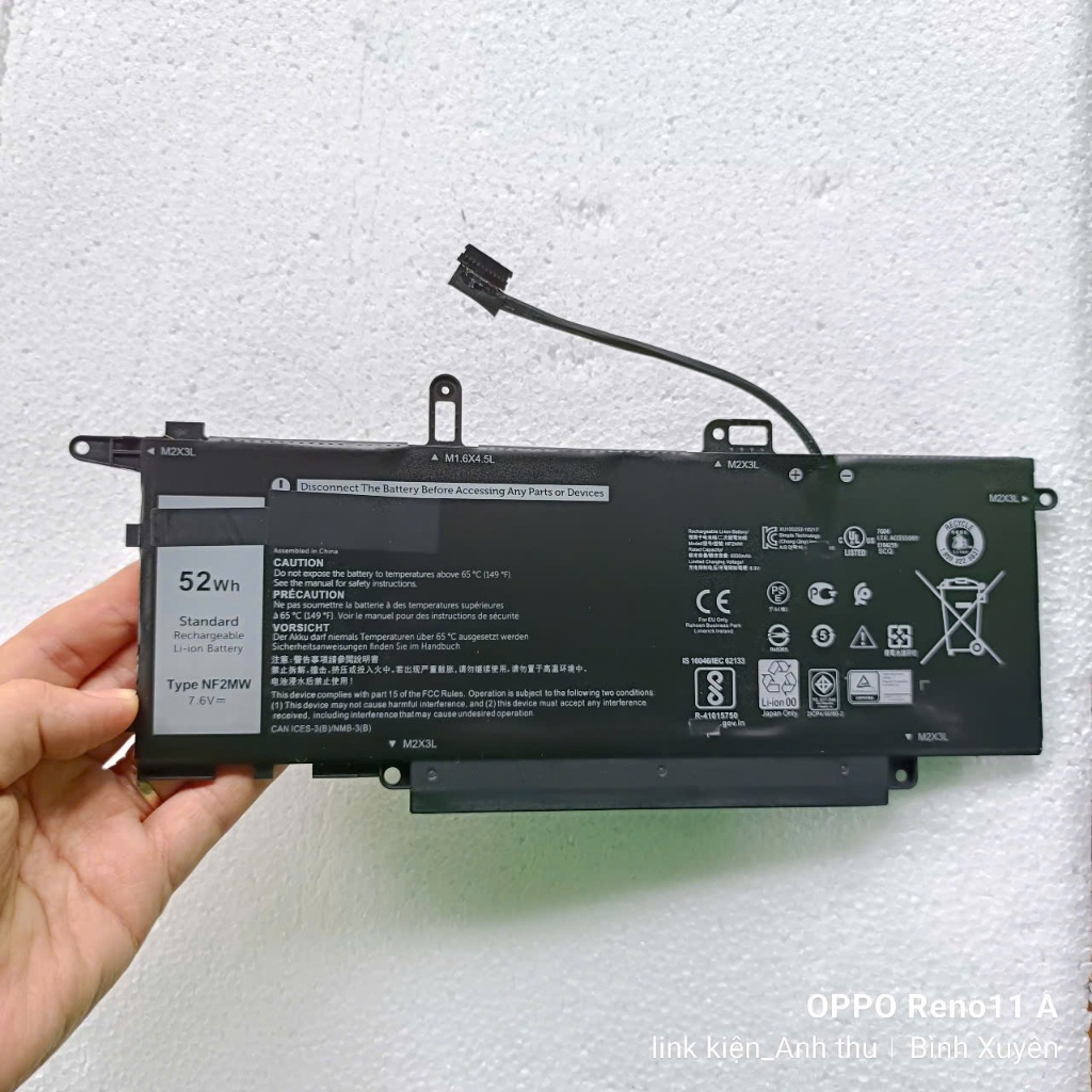 [NF2MW] Pin Laptop Dell Latitude 7400 2-in-1 N032L7400C N020L7400C – Latitude 9410 – Dung lượng 52Wh