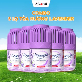 Combo 5 Lọ tỏa hương Lovenose hương Lavender thơm tự nhiên dễ chịu khử mùi sáp thơm phòng thế hệ mới 48 ngày- 180ml