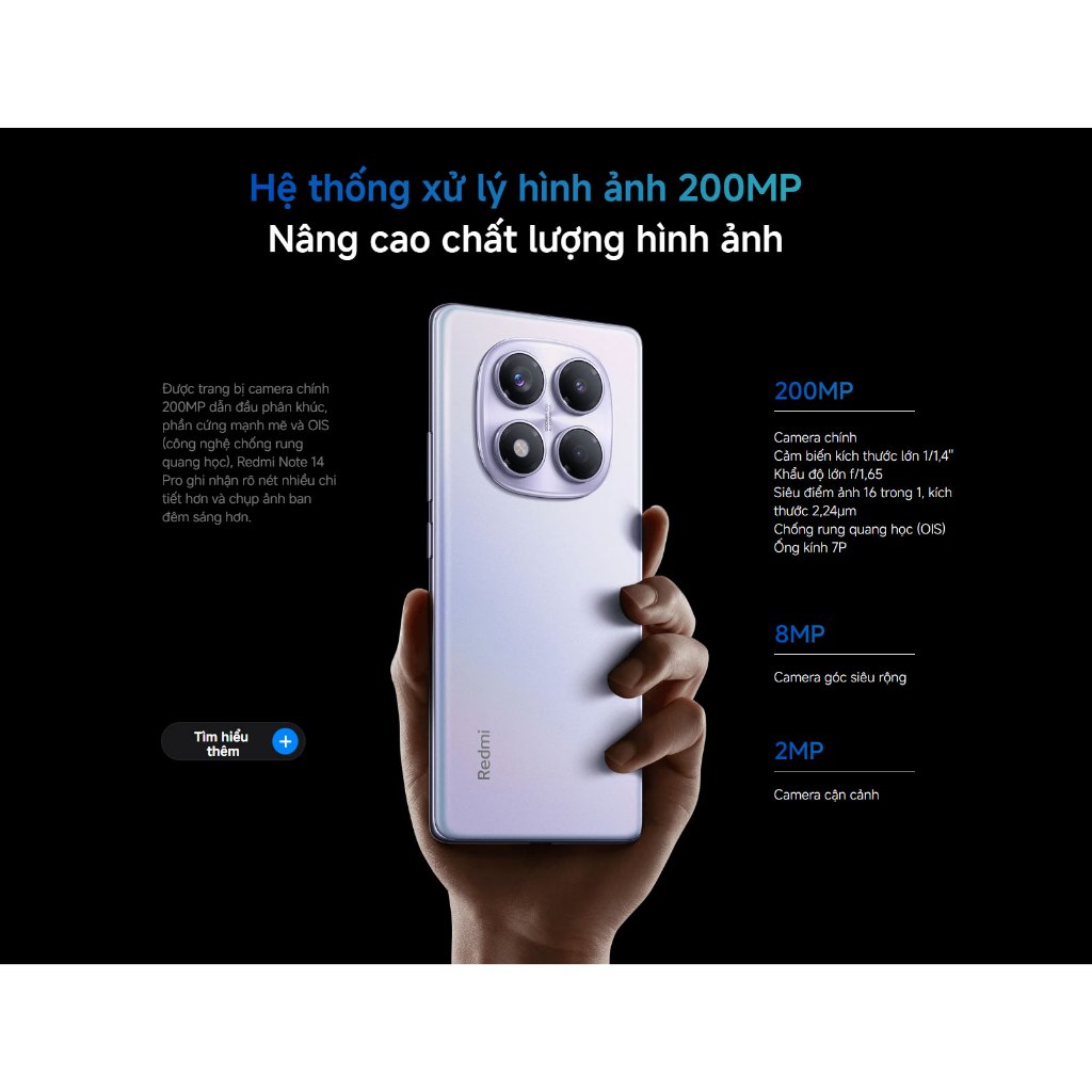 Điện Thoại Xiaomi Redmi Note 14 Pro+ 5G 8GB 256GB Chính Hãng BH 18 Tháng | BigBuy360 - bigbuy360.vn