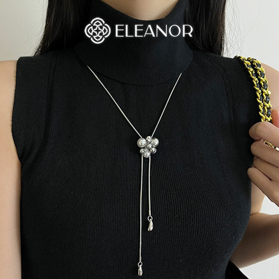 Dây chuyền nữ dây rút Eleanor Accessories phối charm bi tròn phụ kiện trang sức vòng cổ 10143