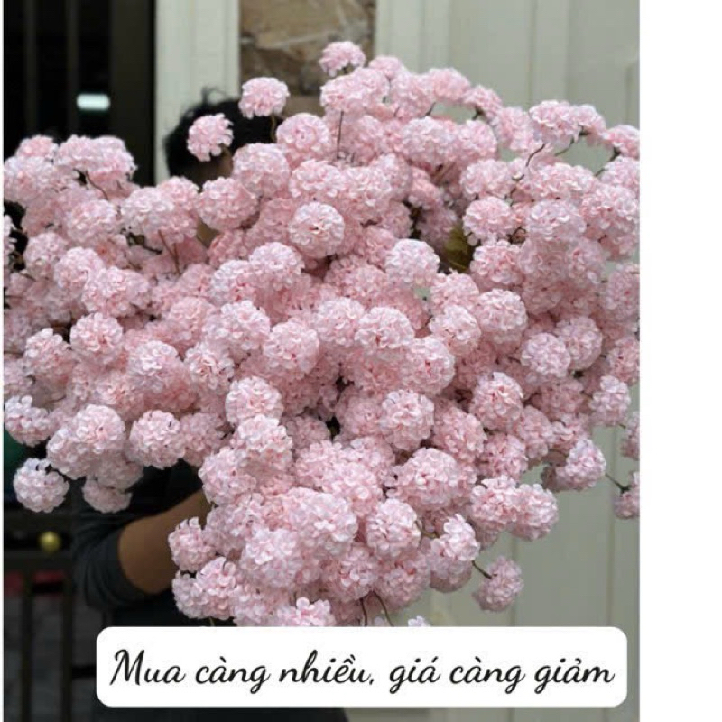 Tú cầu Ong mini size 5cm, 1 cành 5 bông dài 55 cm hàng loại 1 (giá 1 cành hoa 5 bông)