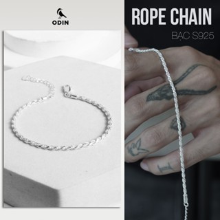  Vòng tay bạc ODIN Rope Chain Freesize Thiết kế tối giản cổ điển dạng dây thừng Bạc S925 Bảo hành làm sáng 12 tháng 
