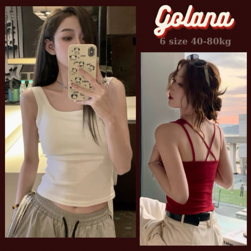 Áo Ba Lỗ Dây Chéo Lưng Có Mút Ngực, Áo Dây To Cổ Vuông Siêu Cá Tính (có BigSize) bl258 | BigBuy360 - bigbuy360.vn