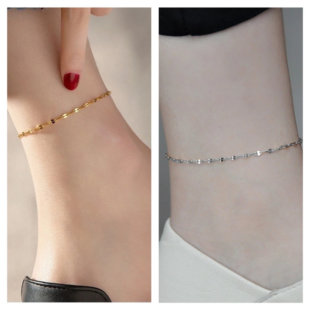 🍑RY🍑Lắc chân titan, vòng chân titan thanh mảnh, sang trọng không gỉ không phai màu