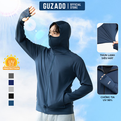 [XẢ HÀNG] Áo khoác chống nắng nam Guzado chất thun lạnh chống tia UV thiết kế lưới tản nhiệt chống nóng GCN02