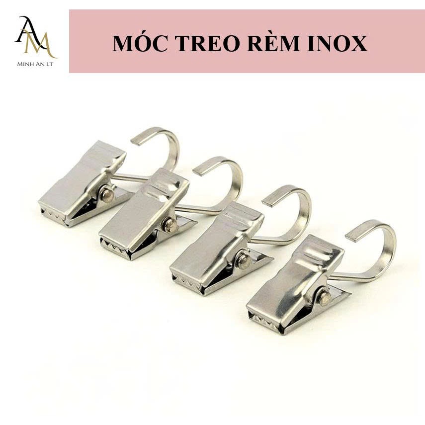(Bịch 20 Cái - Inox) Móc Kẹp Inox Treo Rèm Cửa, Móc Treo Rèm Cửa Thép, Kẹp Treo Rèm Mini, Kẹp Móc Inox
