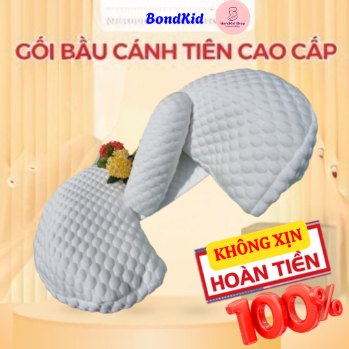 Gối bầu cánh tiên BonKid gối bà bầu giảm đau lưng đỡ bụng cho bà bầu một giấc ngủ ngon BonKid