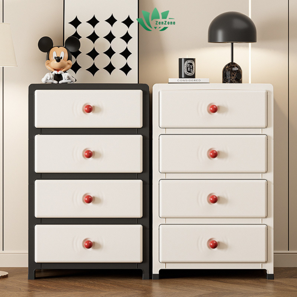 ZenZone Tủ Nhựa Để Đồ 4 5 6 tầng có ngăn kéo Đa Năng, Kệ Để Đồ Tiện Lợi