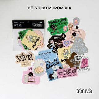  Sticker Trộm Vía hình dán hài hước phụ kiện đồ trang trí sổ tay scrapbook Crabit Sticker Set 