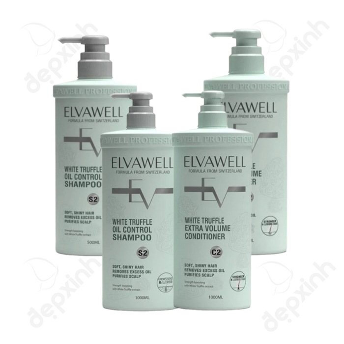 [XANH] Dầu gội xả Elvawell Giảm Rụng Tóc Sạch Dầu Bết