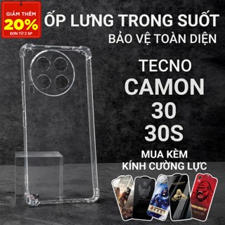 Ốp lưng Tecno Camon 30, 30s Cowcase trơn trong suốt | Ốp điện thoại Techno dẻo bảo vệ camera đt toàn diện