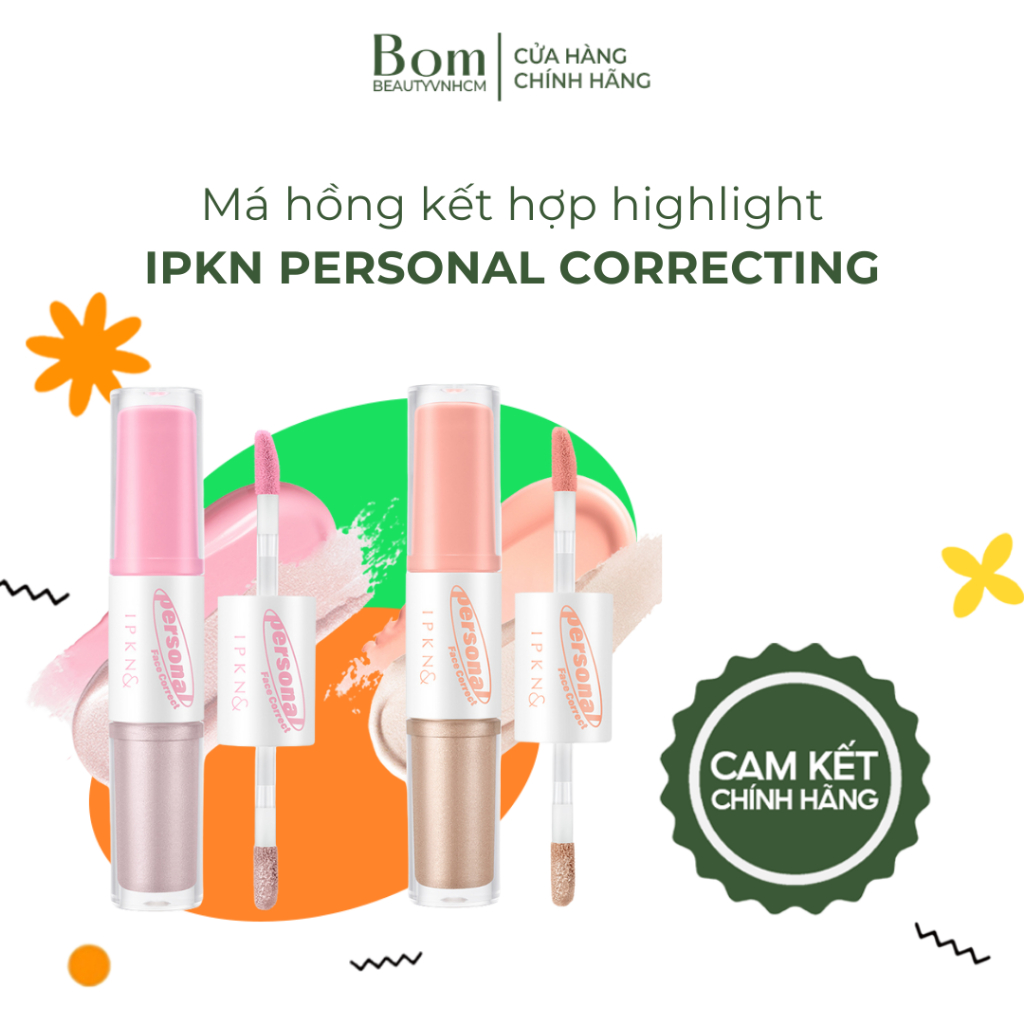 Má Hồng Kết Hợp Highlight Bắt Sáng Hai Đầu IPKN X Daiso Personal Correcting (03/2027)