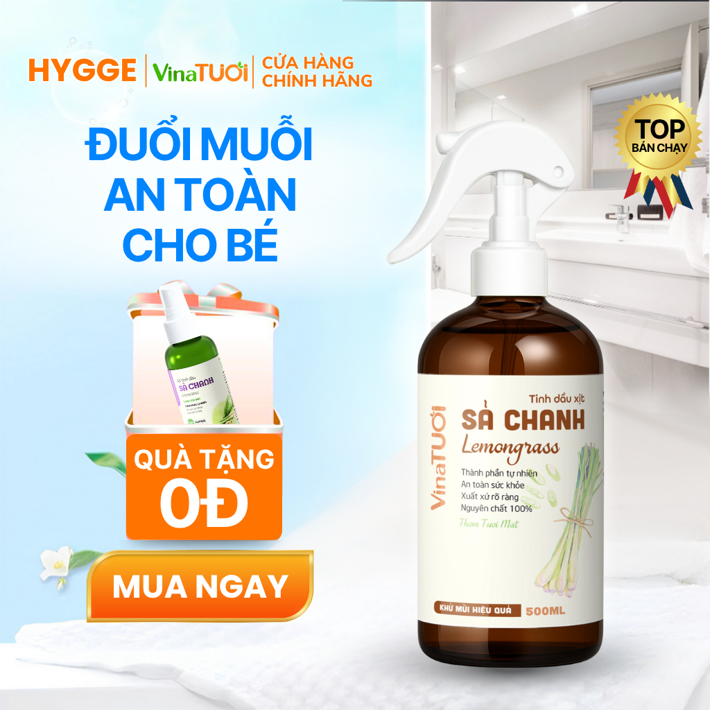 Xịt Đuổi Côn Trùng Vina Tươi 500ml An Toàn Cho Bé