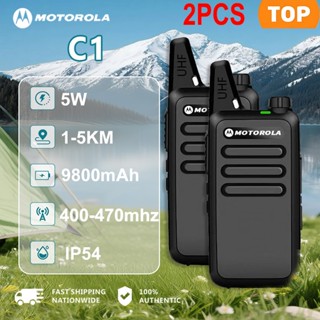 Bộ 2 Máy bộ đàm Motorola C1 Bộ đàm UHF(400-470MHz) 5W Mini Walkie Talkie 16 Channel 9800Mah Khoảng cách giao tiếp 5km