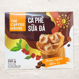  Hộp NÂU < THE COFFEE HOUSE 220g   10 gói > CÀ PHÊ SỮA ĐÁ HÒA TAN   3 in 1 Instant Milk Coffee 