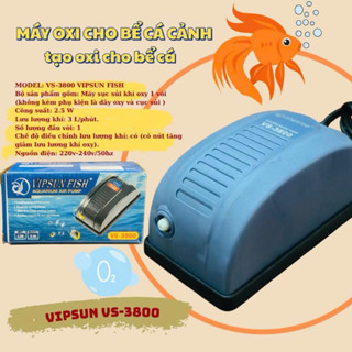 Máy tạo oxi 1 vòi VIPSUN VS-3800 2,5w Dành Cho Bể Cá Cảnh