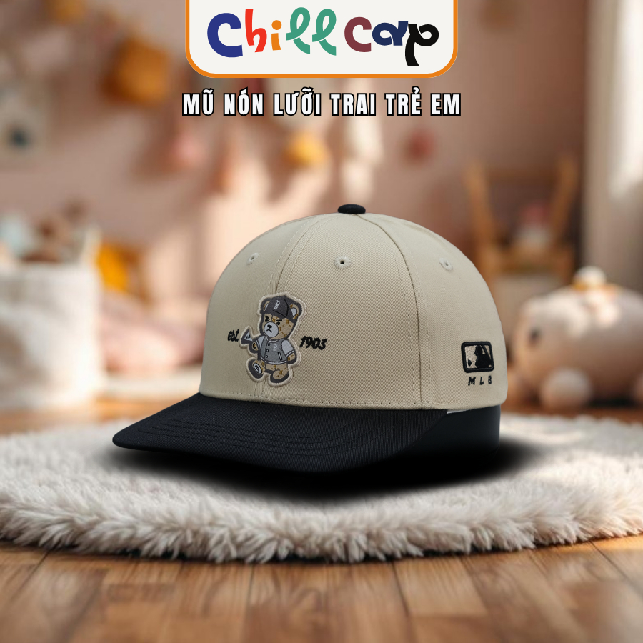 Nón lưỡi trai trẻ em mũ cho bé phong cách thời trang Hàn Quốc MLB hoạt hình phối đồ siêu xinh