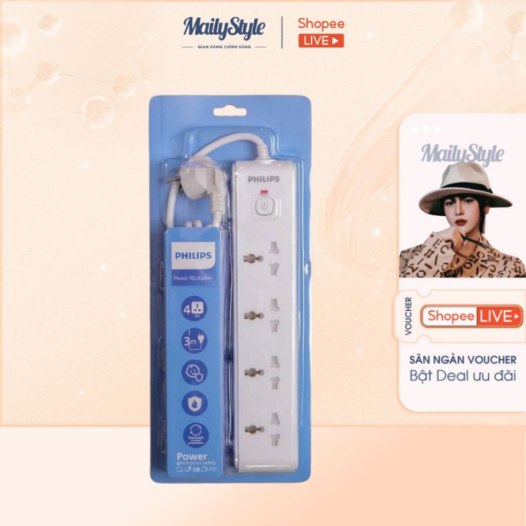 K88_Ổ Cắm Điện Philips 3M 2500W ( Loại 3 Chấu )