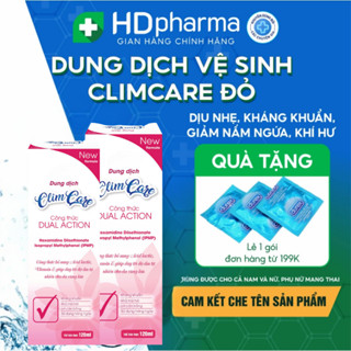  Dung dịch vệ sinh nam nữ kháng khuẩn Climcare đỏ hỗ trợ giảm viêm nấm ngứa làm sạch vùng kín - Hộp 60ml & 120ml 
