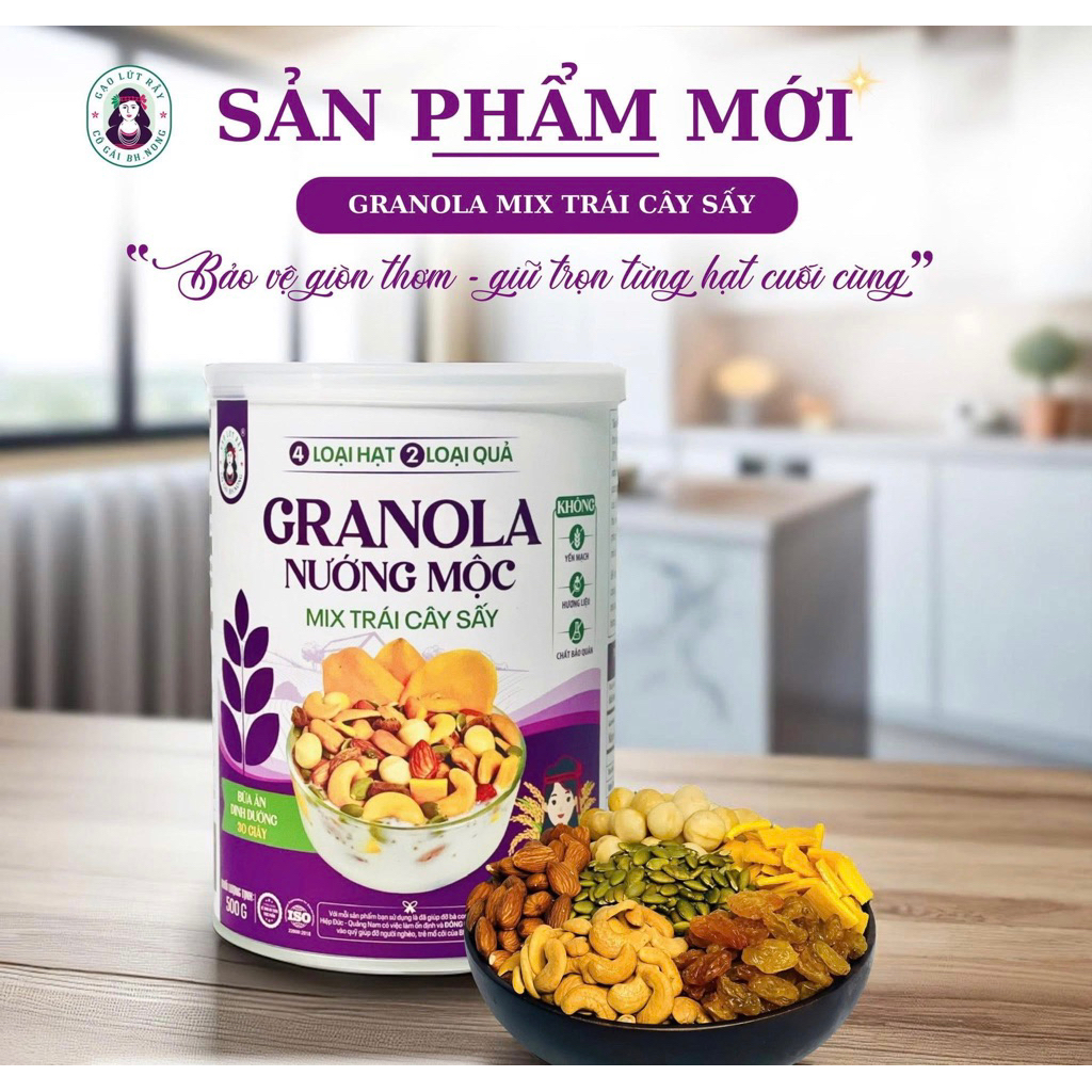 🌺 GRANOLA NƯỚNG MỘC MIX TRÁI CÂY SẤY BHNONG