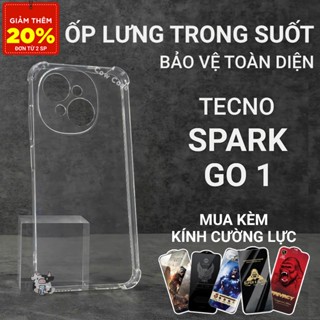 Ốp lưng Tecno Spark Go 1 Cowcase trơn trong suốt | Ốp điện thoại Techno dẻo bảo vệ camera đt toàn diện