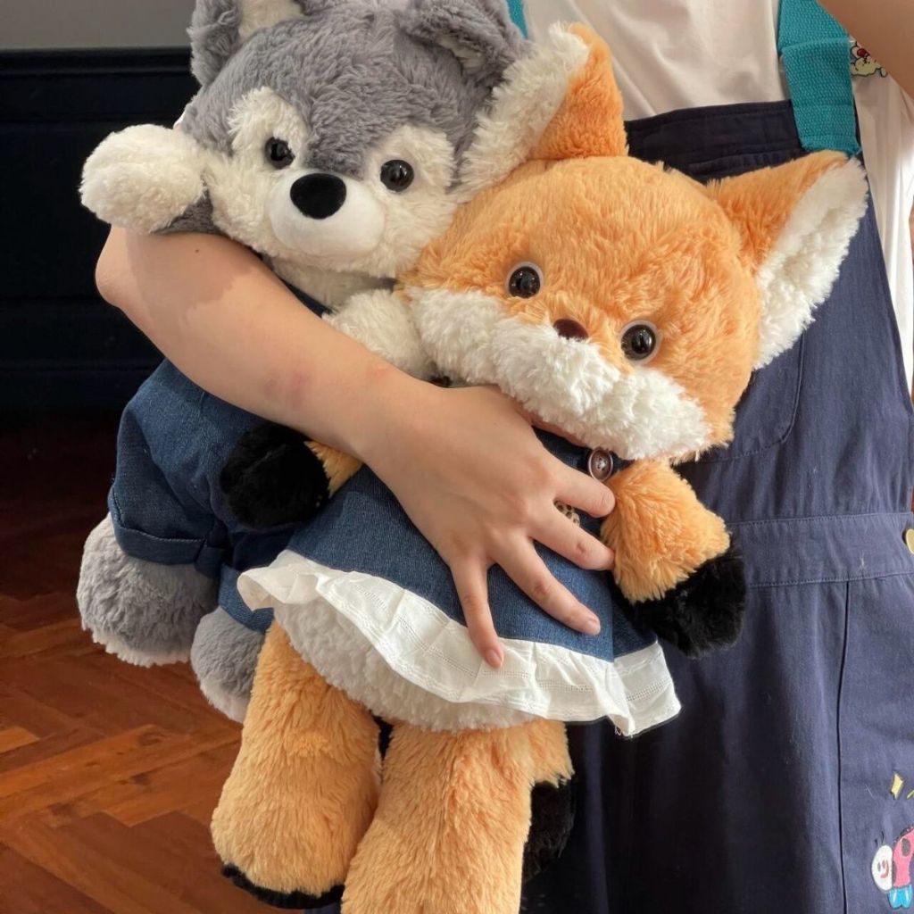 Gấu Bông Cáo chạy bộ, Cáo Đoàn Gia Hứa, Thú Nhồi Bông Hình Cáo Dễ Thương 50cm