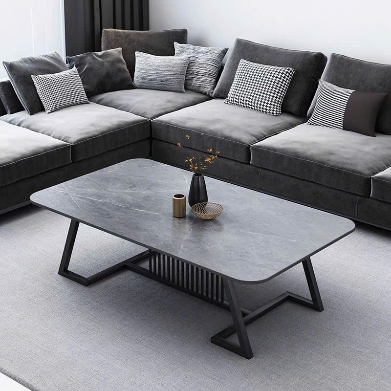 Bàn Sofa mặt đá Ceramic chống xước chống ố, màu vân đá sang trọng - BSF13