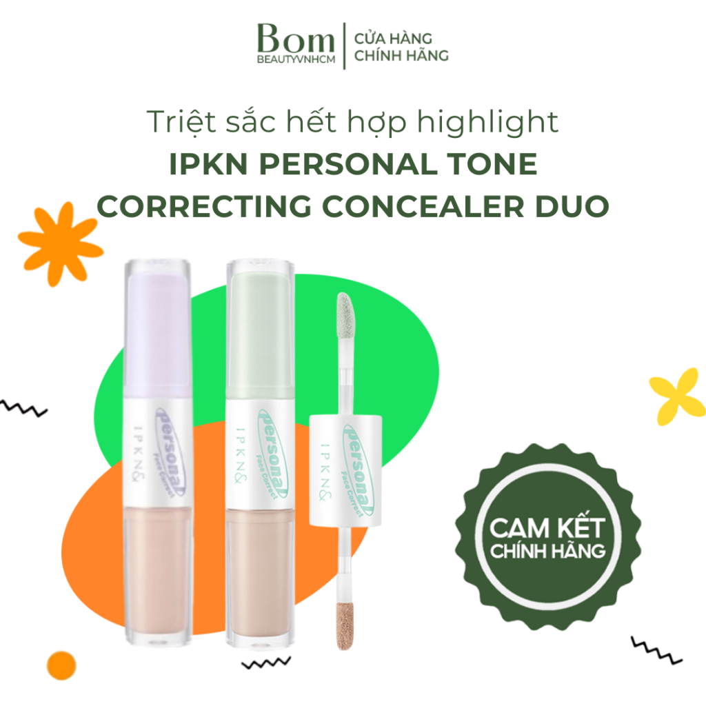 Che Khuyết Điểm Kết Hợp Triệt Sắc Hai Đầu IPKN Personal Tone Correcting Concealer Duo