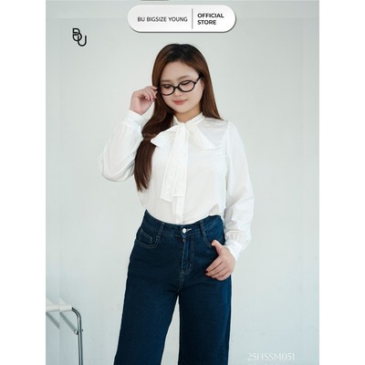 Áo sơ mi cổ buộc dây BIGSIZE (55kg đến 95kg) – 25hssm051 - [BU Bigsize Young]
