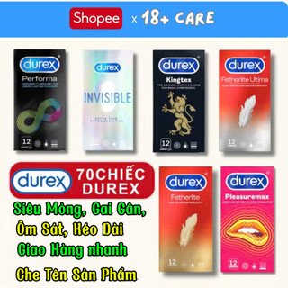 Durex 6 Hộp 70 Chiếc - Siêu Mỏng, Gai Gân, Ôm Sát, Kéo Dài - Giao Hàng nhanh - Che Tên Sản Phẩm