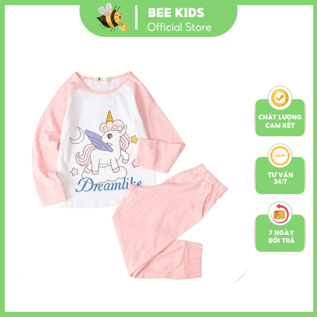 Bộ thu đông cho bé gái, đồ bộ thun bé gái chất cotton mềm mát, size 3-10 tuổi  - BEEKIDS