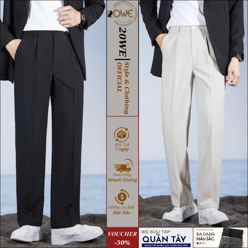 Quần Tây Nam Đen Ống Suông Rộng 3 Màu Đen,Ghi,Be Dáng Âu Baggy Nam Vải VITEX Hàn Co Dãn Nhẹ Thoáng K
