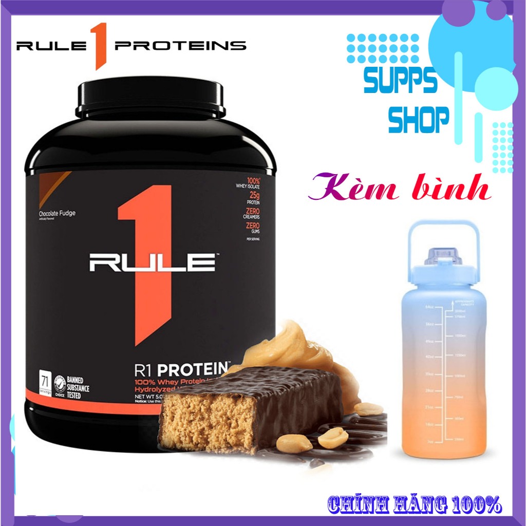 RULE 1 vị Cookies & Crème - Whey Protein isolate | Bột bổ sung dinh dưỡng hỗ trợ tập luyện