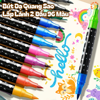   RẺ VÔ ĐỊCH  Bút Dạ Quang Sao Lấp Lánh 2 Đầu 96 Màu Cho Bé Thỏa Sức Sáng Tạo 248BD 