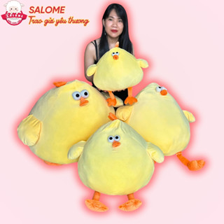  Gấu Bông Gà Dundun Vàng Bụng Bự Mặt Thộn Dễ Thương Khổng Lồ SALOME Thú Bông Gà Dundun Tròn Vo Ôm Ngủ 