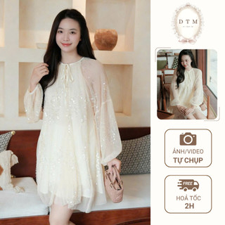  Váy thiết kế DTM by ThaoMy Váy tiểu thư lấp lánh form rộng sang chảnh đi chơi đi tiệc - Fleur Dress 