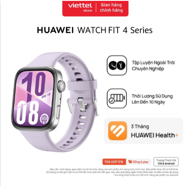 Đồng Hồ Thông Minh HUAWEI WATCH FIT 4 Chính hãng | Mỏng Nhẹ | Thể Thao & Sức Khỏe | Lên Đến 10 Ngày 
